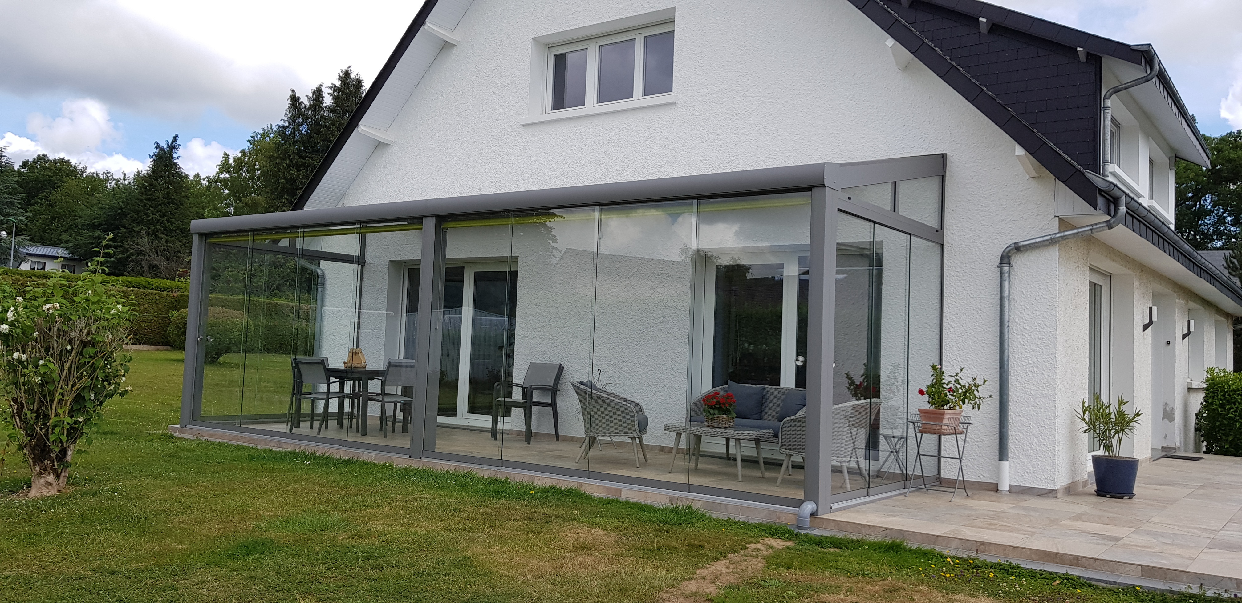 Pergola aluminium toiture de terrasse fixe XL Aventa Pallazzo