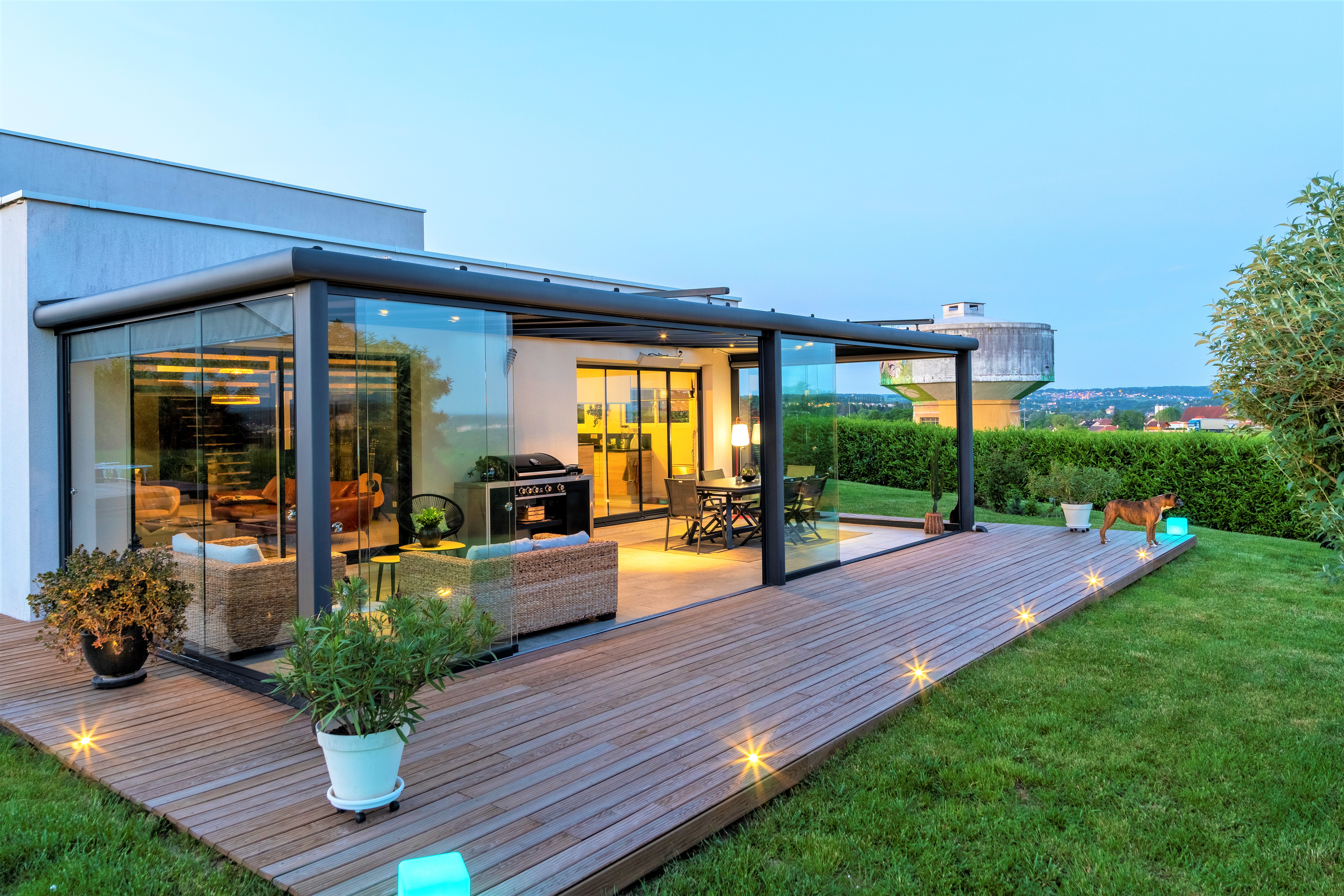 Pergola aluminium toiture de terrasse fixe  Jardin d'hiver SL150 Pallazzo