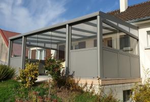 Paroi fixe rectangle verre pergola