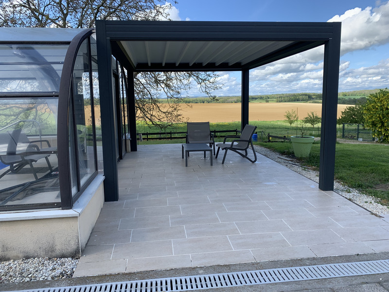 Pergola aluminium Coublanc V3 Toile rétractable